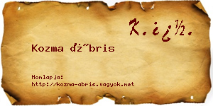 Kozma Ábris névjegykártya
