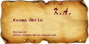 Kozma Ábris névjegykártya