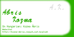 abris kozma business card